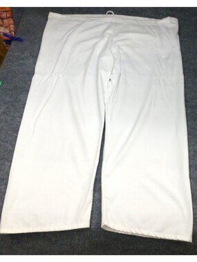 AMS White Unisex 5XL Scrub Pants Style 300 Wide Leg Cotton Blend 30x34
